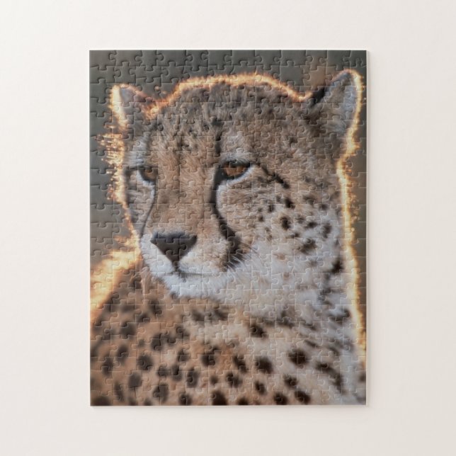 Cheetah looking away jigsaw puzzle (Vertical)