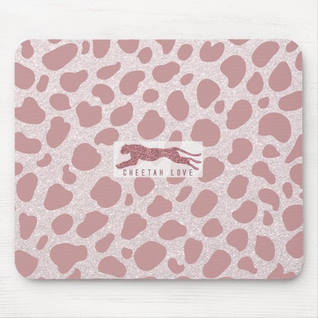 Cheetah Love - Pink Glitters Mouse Pad (Front)