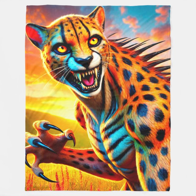 Cheetah Monster Fleece Blanket (Front)