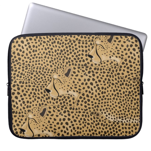 Cheetah Neoprene Laptop Sleeve (Front)