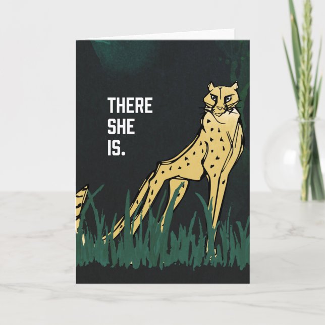 Cheetah Non Tamponné Là Elle Est Carte De Voeux (Devant)