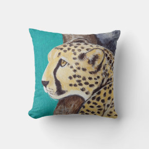 Cheetah Painting Throw Pillow