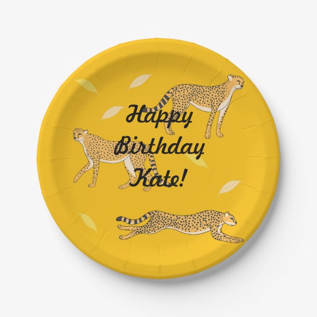 Cheetah  paper plate (Front)