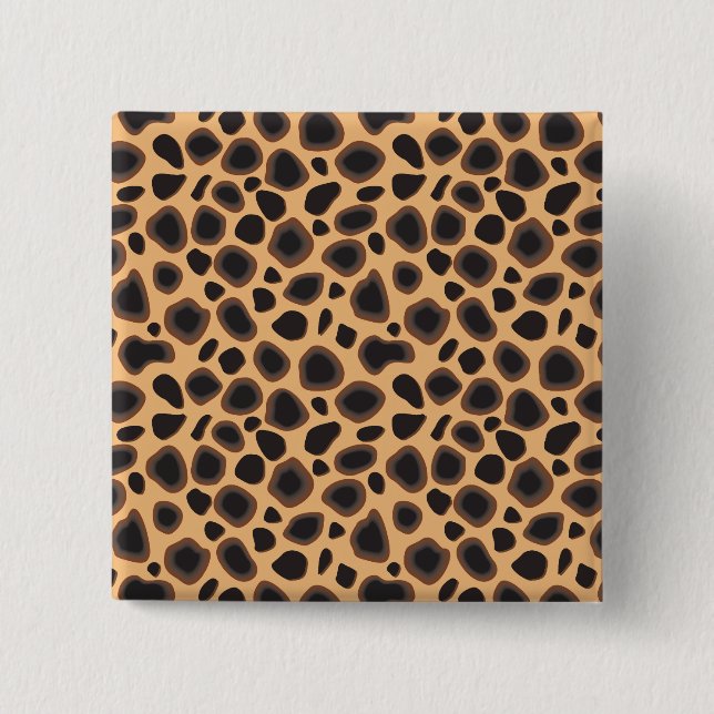 Cheetah Pattern 2 Inch Square Button (Front)