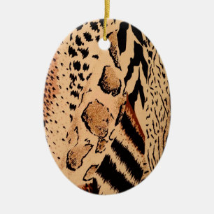 Cheetah Pattern Ceramic Ornament