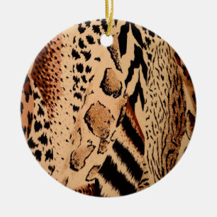 Cheetah Pattern Ceramic Ornament