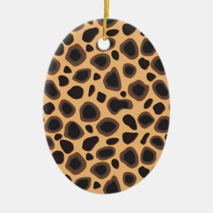 Cheetah Pattern Ceramic Ornament