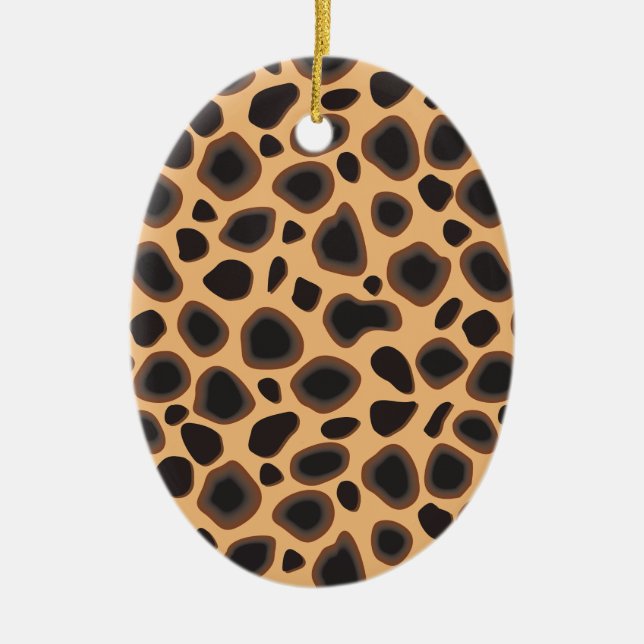 Cheetah Pattern Ceramic Ornament (Front)