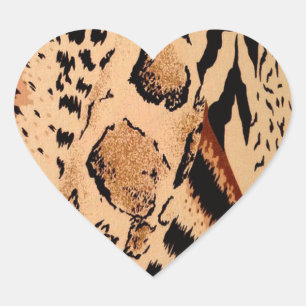 Cheetah Pattern Heart Sticker