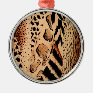 Cheetah Pattern Metal Ornament