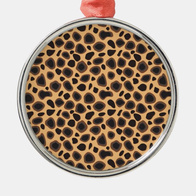 Cheetah Pattern Metal Ornament (Front)