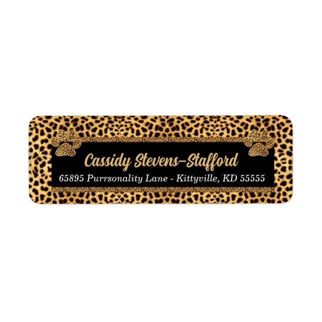 Cheetah Paw Animal Print Address (Front)