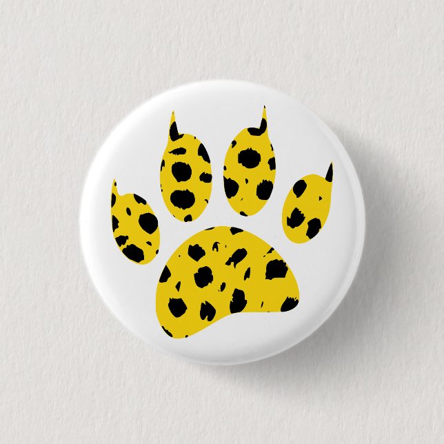 Cheetah Paw Print 1 Inch Round Button (Front)
