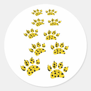 Cheetah Paw Print Classic Round Sticker