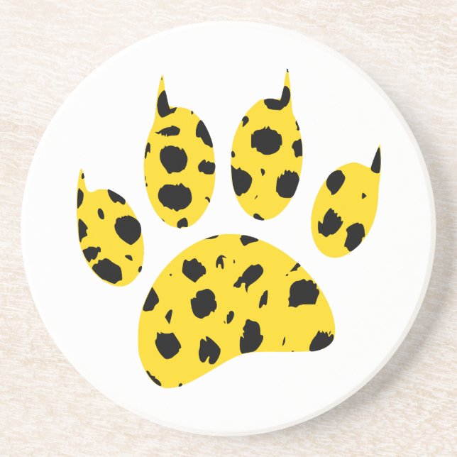 Cheetah Paw Print Coaster (Front)