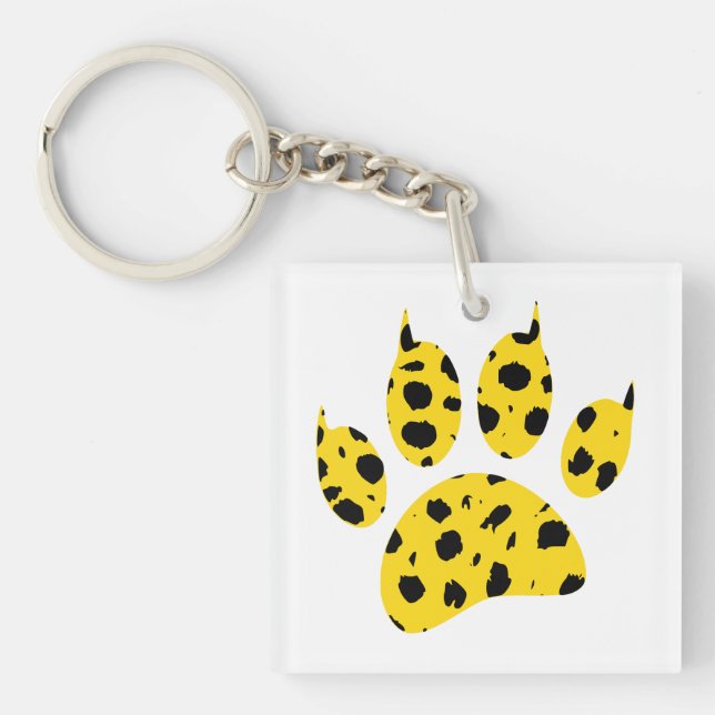 Cheetah Paw Print Keychain (Front)