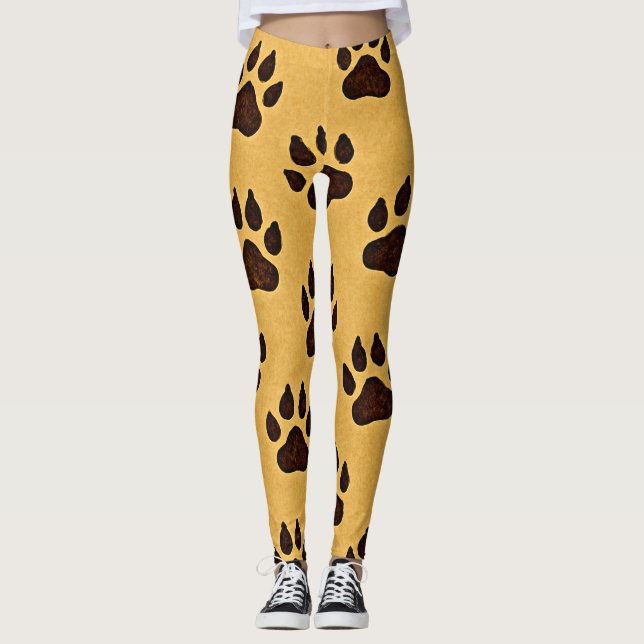 Cheetah Paw Print  Leggings (Front)