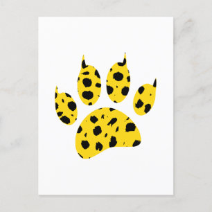 Cheetah Paw Print Postcard