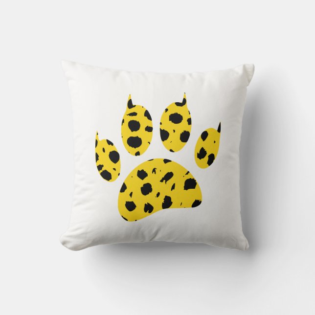 Cheetah Paw Print Throw Pillow (Front)