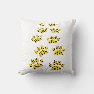 Cheetah Paw Print Throw Throw Pillow