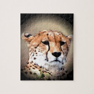 Cheetah Portrait by Full Moon: Nature's Grace Jigsaw Puzzle