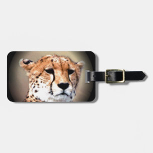 Cheetah Portrait by Full Moon: Nature's Grace Luggage Tag