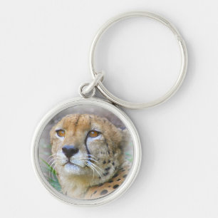 Cheetah portrait keychain