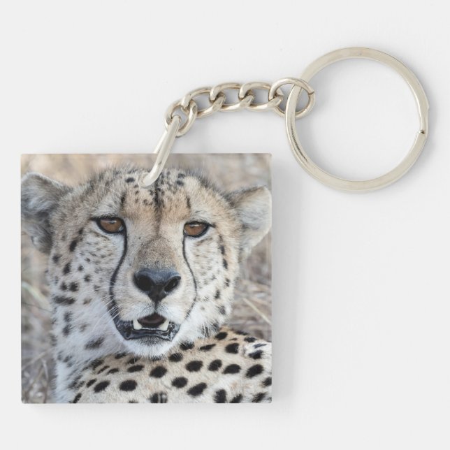 Cheetah Portrait Keychain (Back)