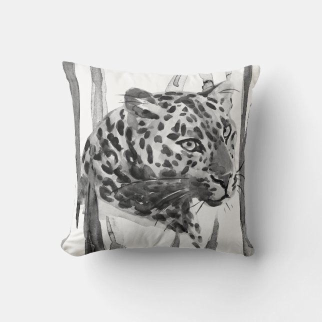 Cheetah Portrait Throw Pillow (Front)