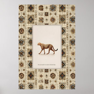 Cheetah Poster Print  Neutral Wildlife Wall Art