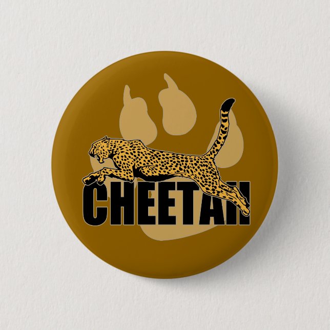 Cheetah Power 2 Inch Round Button (Front)