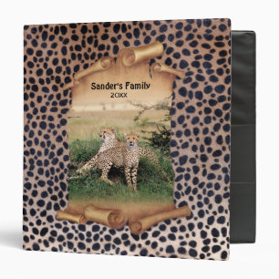 Cheetah Print and Banner - Customize Binder