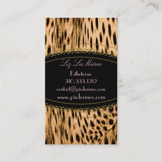 Cheetah print business cards (Front)