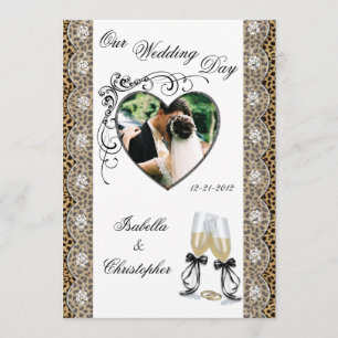 Cheetah Print Champagne Invitations de mariage en