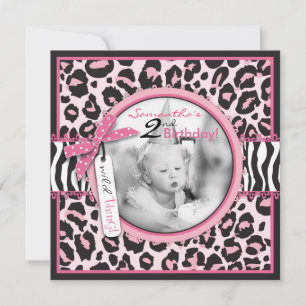 Cheetah Print & Cupcake Photo Template Birthday