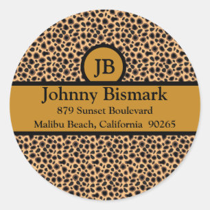 Cheetah Print Customizable Template Classic Round Sticker