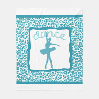 Cheetah Print Dance in Turquoise Blanket