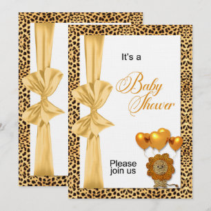 Cheetah Print Gender Neutral Baby Shower Invitation