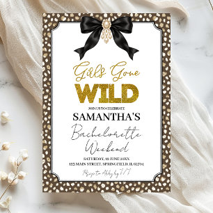 Cheetah Print Girls Gone Wild Bachelorette Weekend Invitation