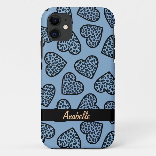Cheetah print hearts iPhone 5 Case (Back)