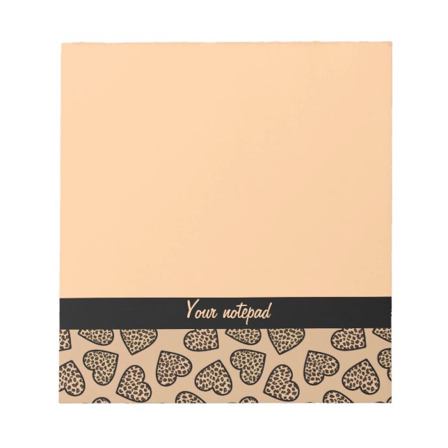 Cheetah print hearts Notepad (Front)