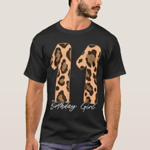 Cheetah Print Kids 11 Year Old Cheetah 11th T-Shirt