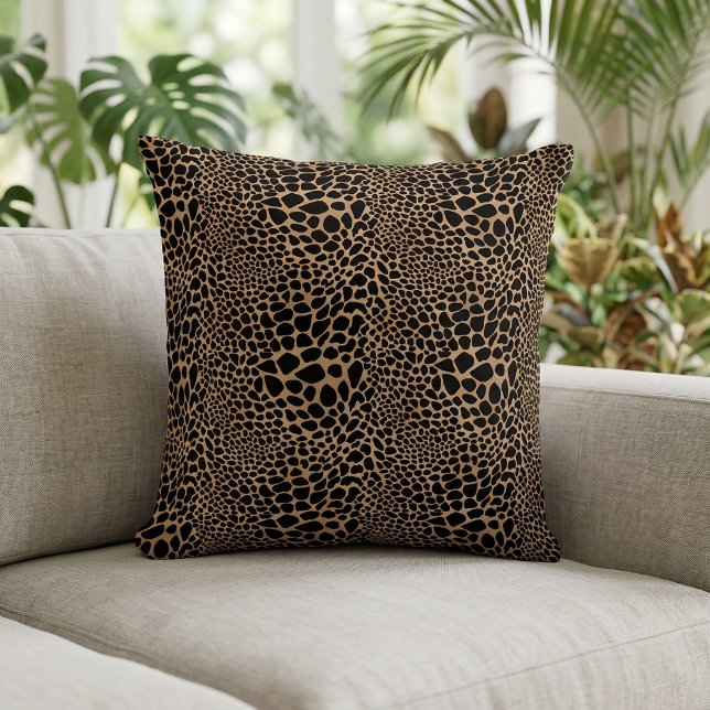 Cheetah Print Large & Small Spots Throw Pillow (Animal Print Pillow)