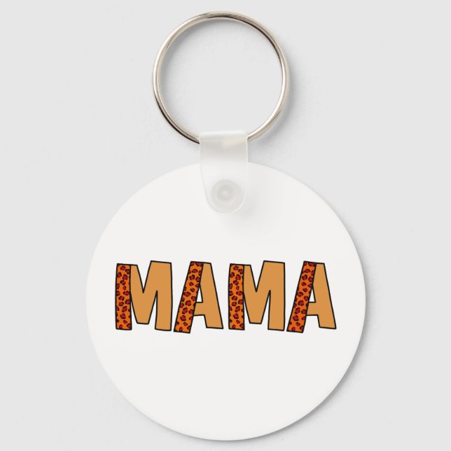 Cheetah Print Leopard Mom Keychain (Front)