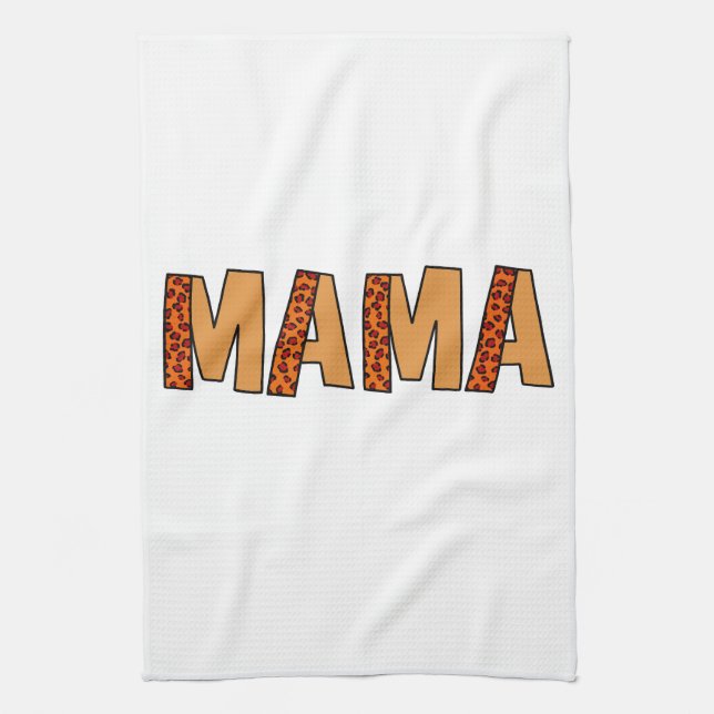 Cheetah Print Leopard Mom Kitchen Towel (Vertical)