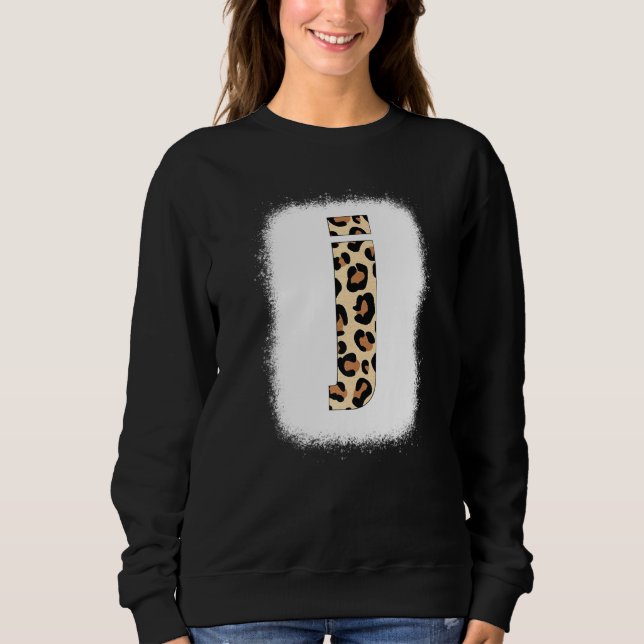 Cheetah Print Letter J  Initial Letter J Leopard B Sweatshirt (Front)