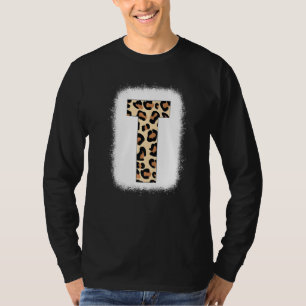 Cheetah Print Letter T Initial Letter T Leopard B T-Shirt