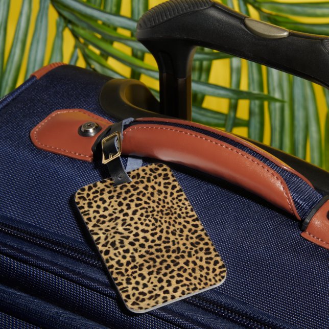Cheetah Print Luggage Tag (Front Insitu 1)