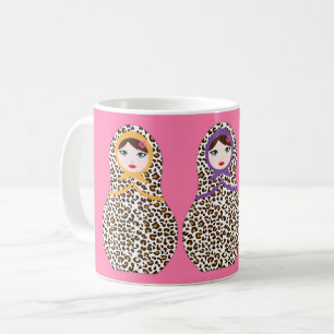 Cheetah Print Matryoshka Café Mug