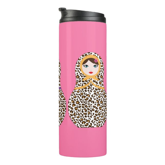 Cheetah Print Matryoshka Thermal Tumbler  (Rotated Right)